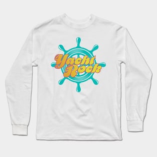 Party Boat Drinking print Yacht Rock Captain's Wheel Long Sleeve T-Shirt